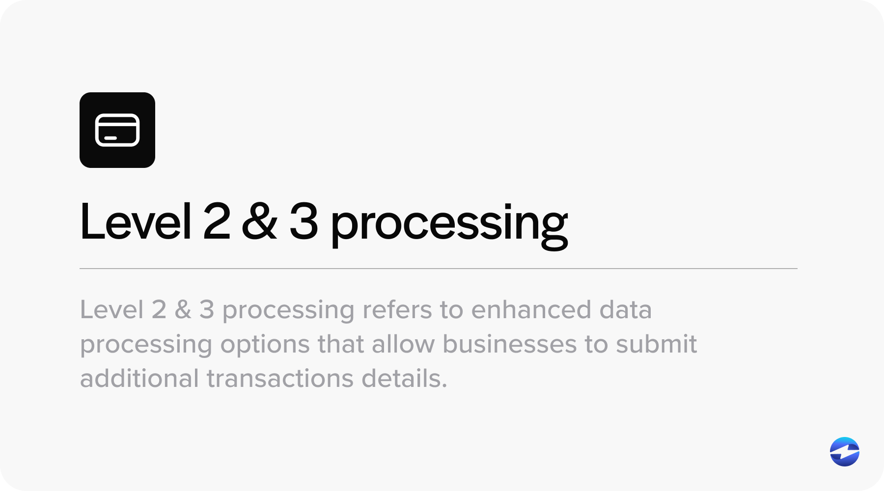 level 2 and 3 credit card processing overview