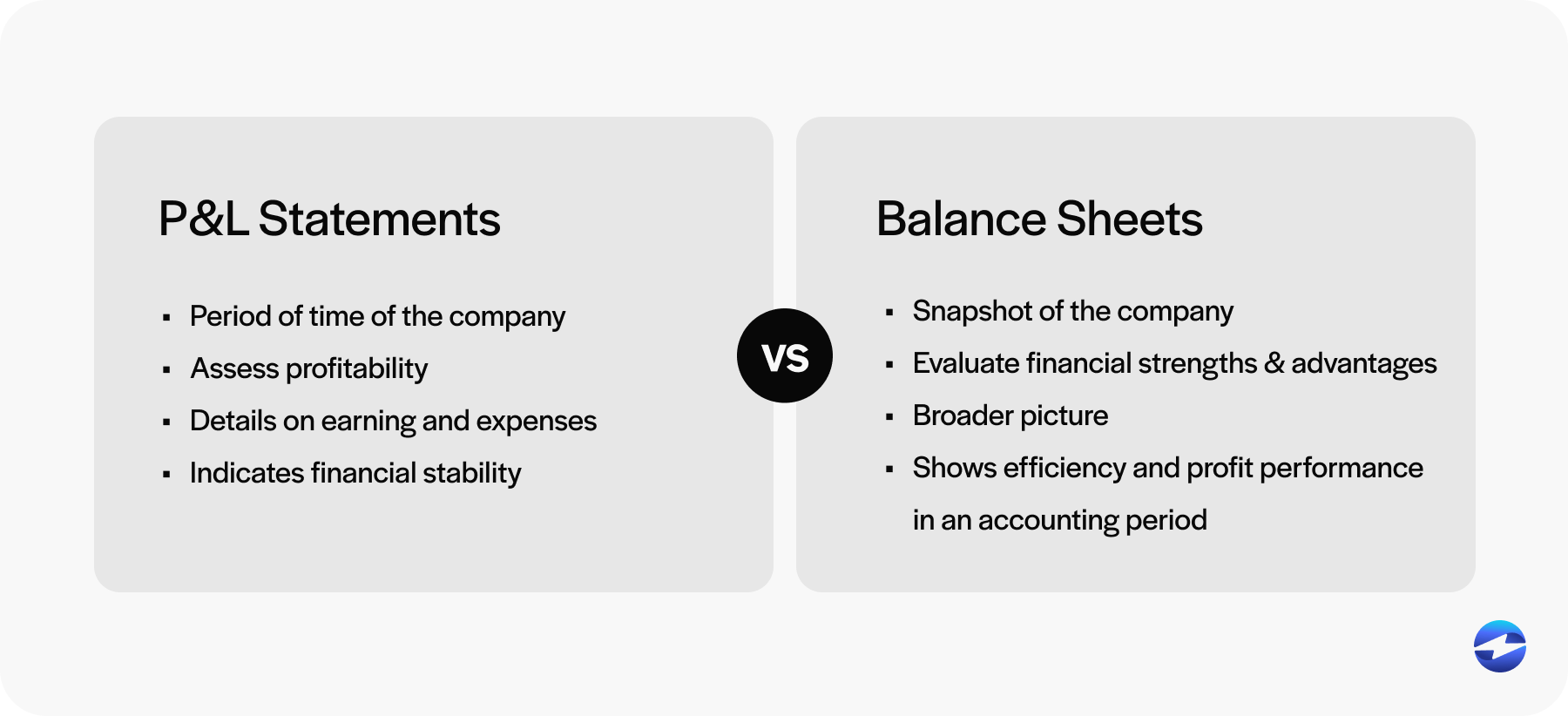 p&l statement vs balance sheet