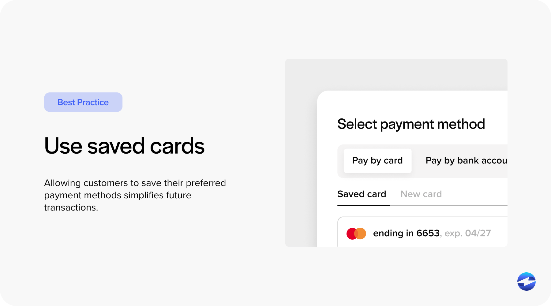 Saved Cards feature