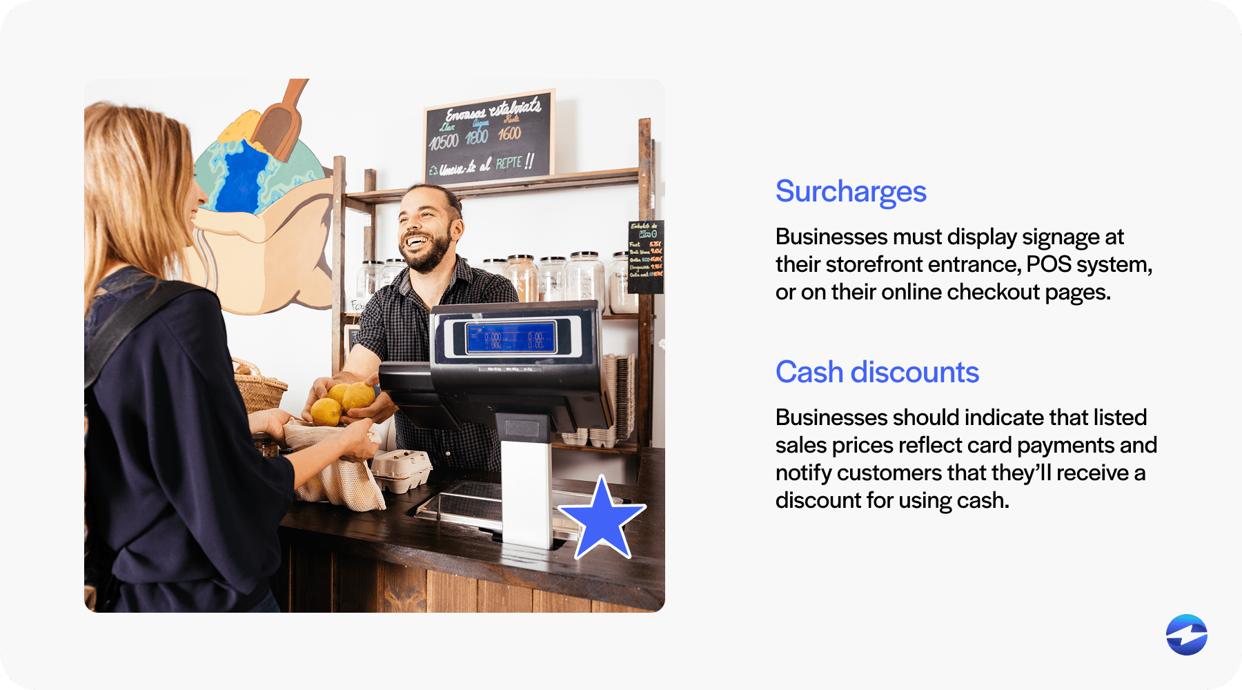 where to display surcharge signs
