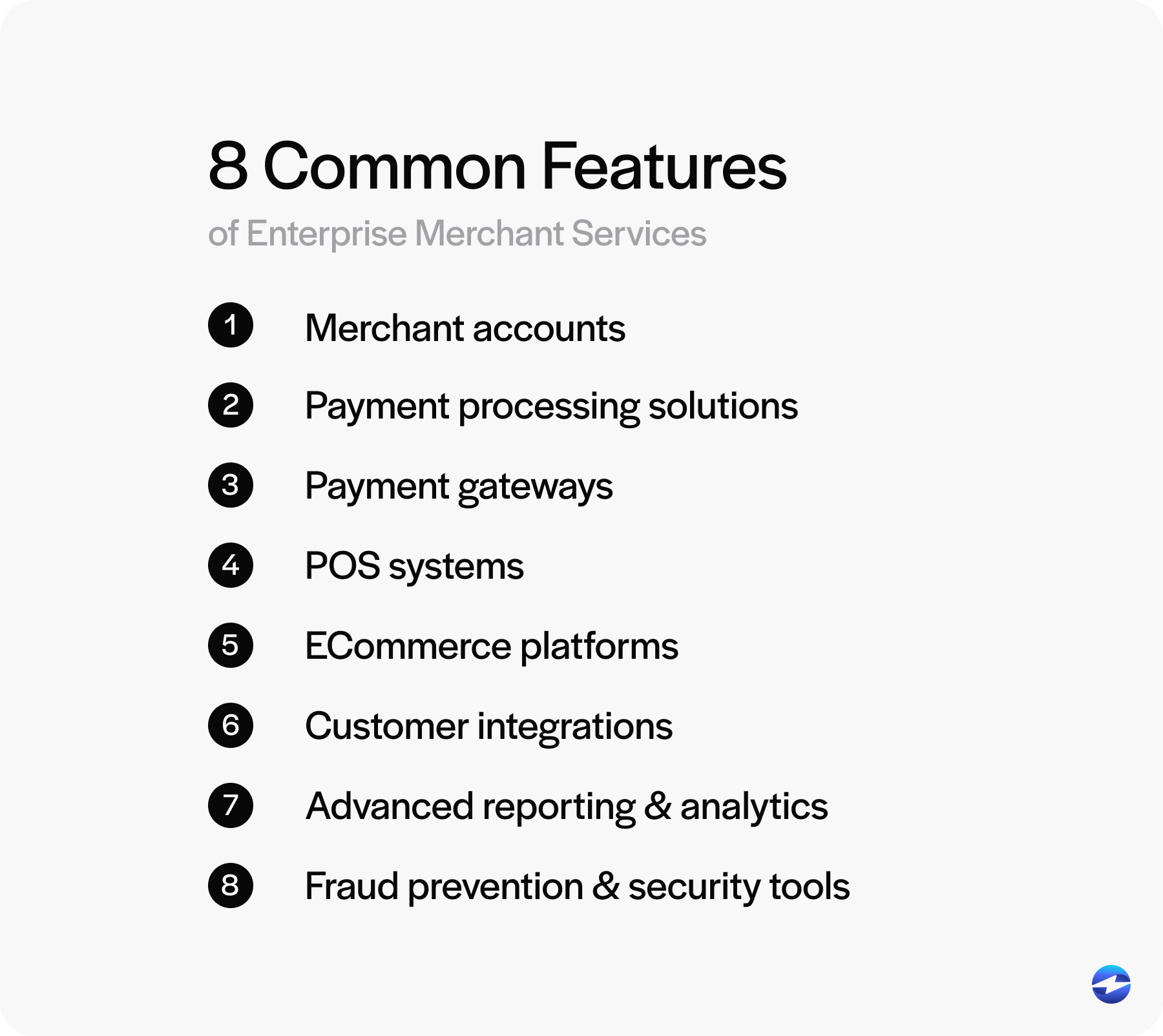 8 common enterprise merchant services account features