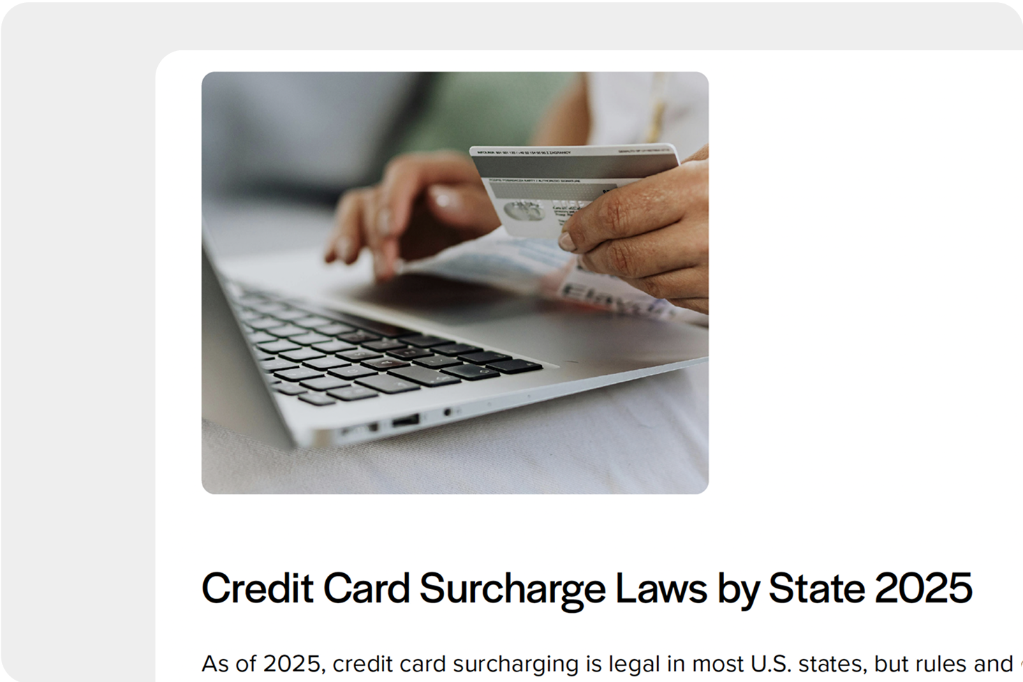 Credit card surcharge laws by state sidebar