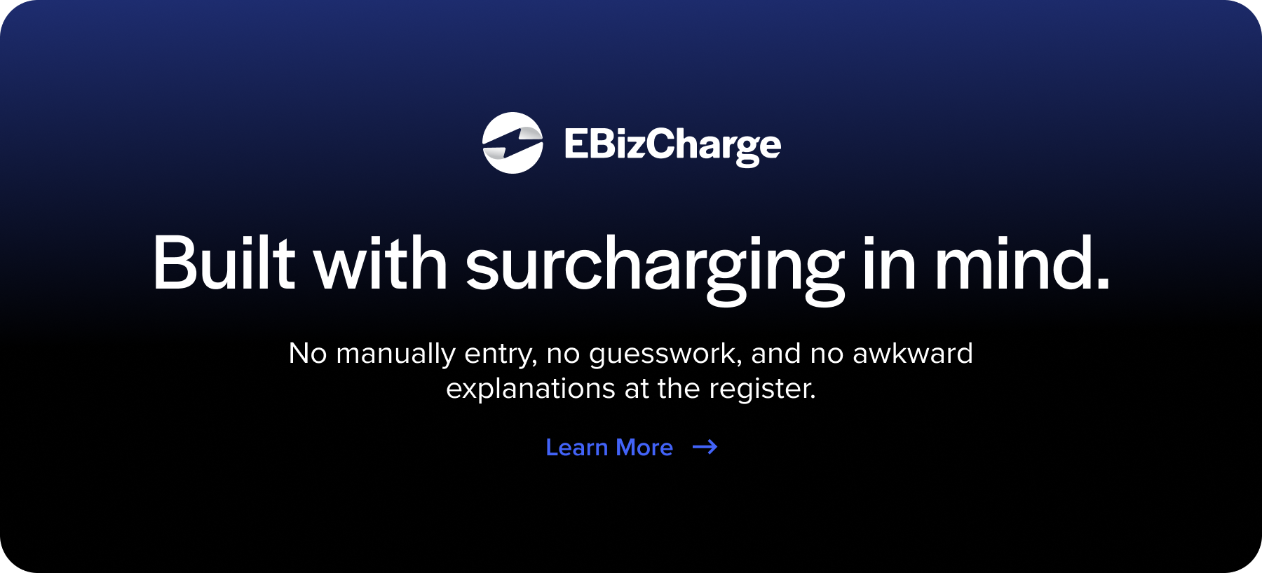 EBizCharge is built with surcharging in mind
