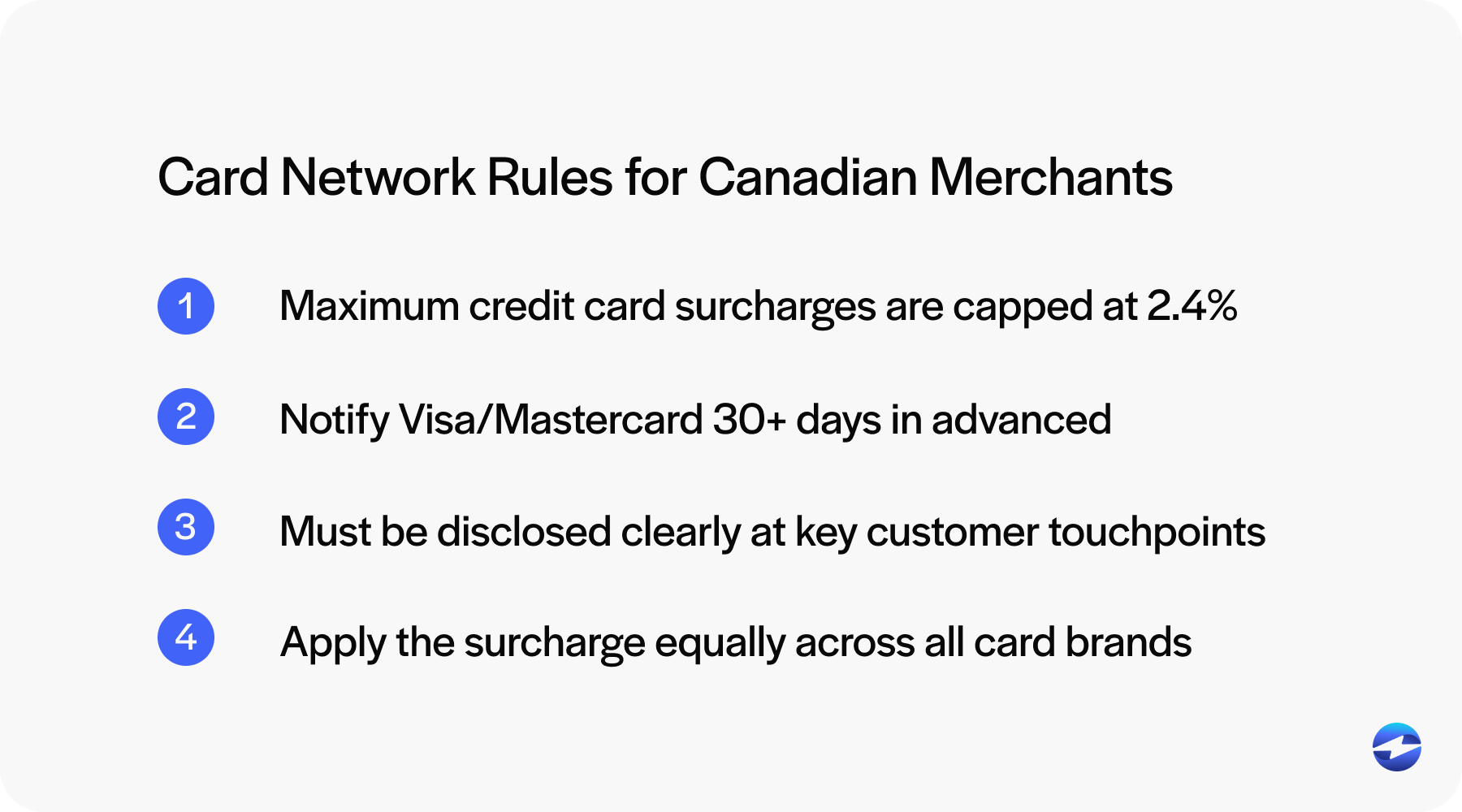 card network rules for canadian merchants