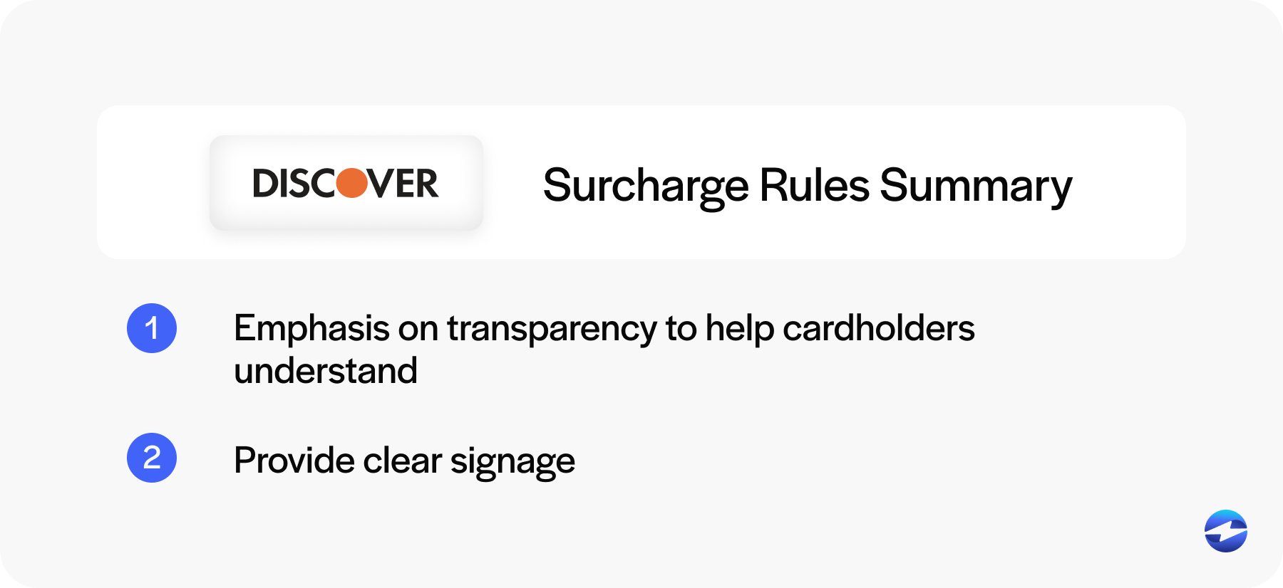 discover surcharge rules
