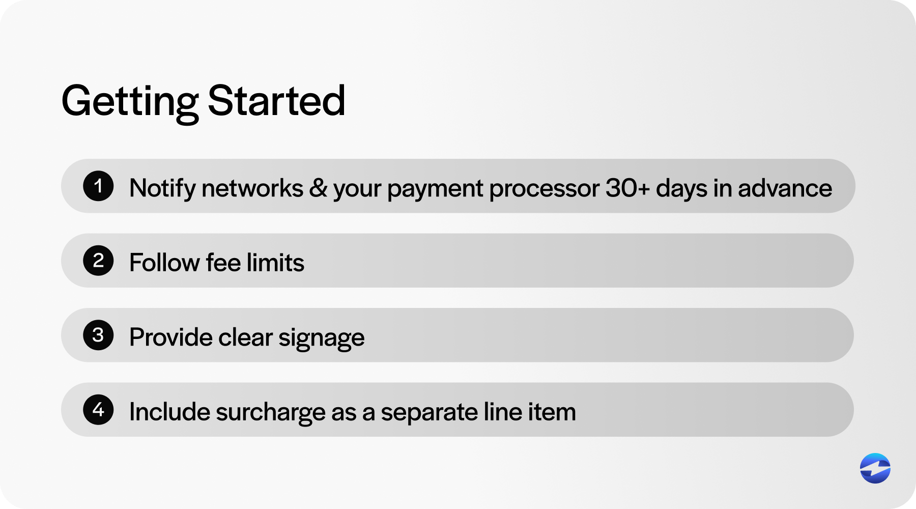 how to get started with surcharging