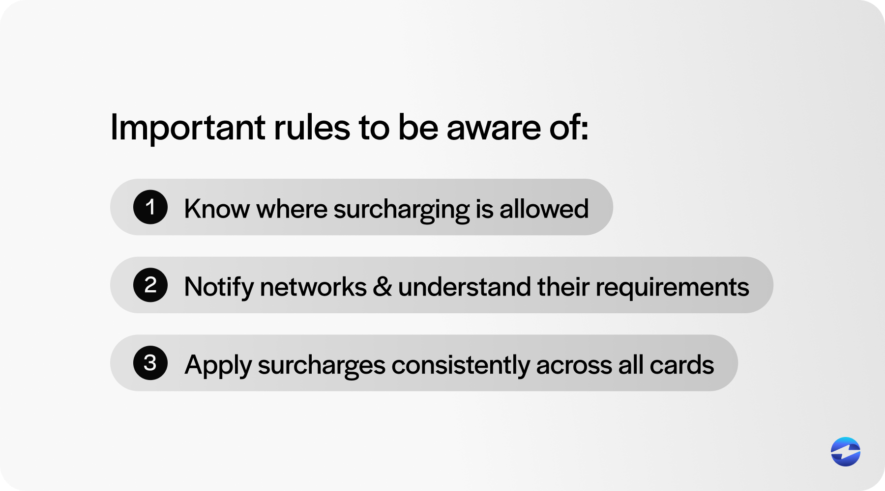 important surcharge rules
