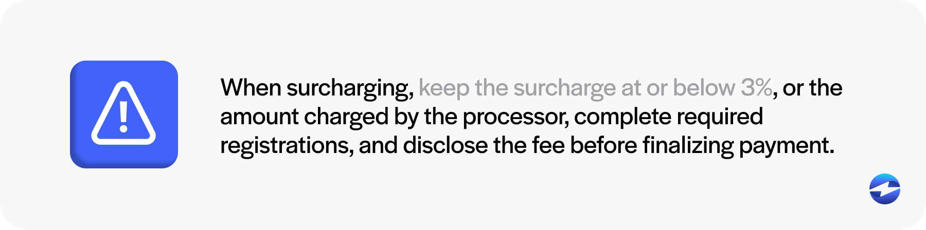 keep the surcharge at or below 3%
