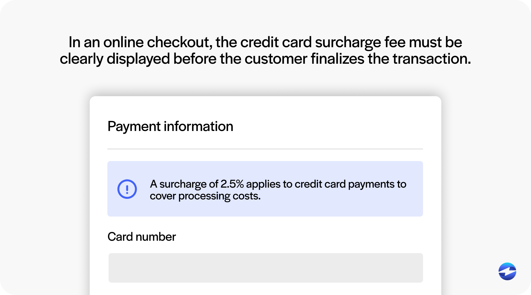 online checkout surcharge
