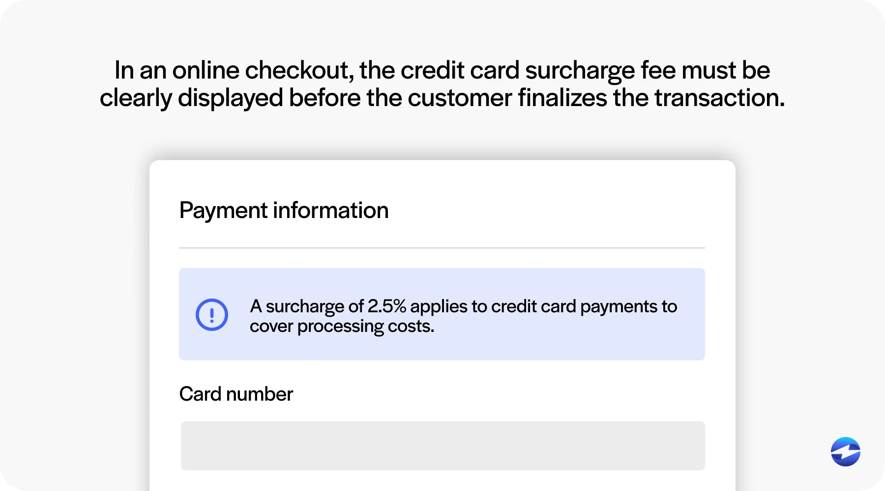 online checkout surcharge