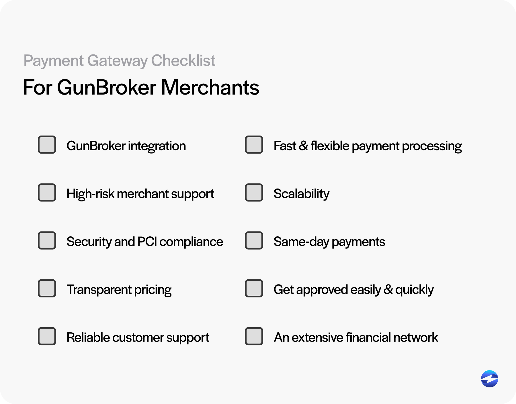 best gunbroker payment gateway checklist