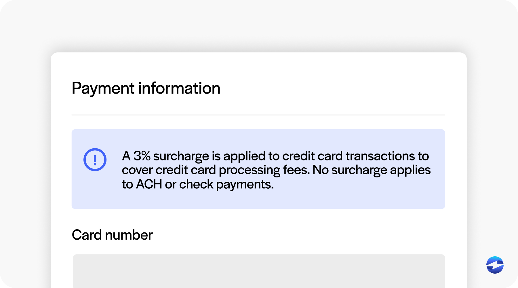 payment with surcharge