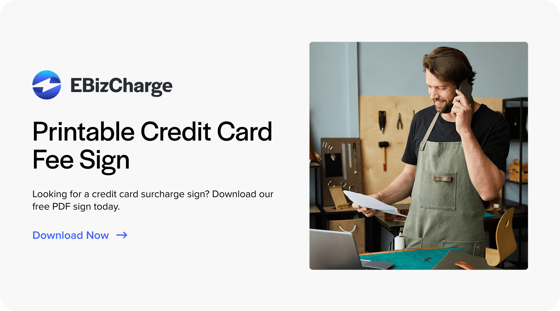 printable cc fee sign