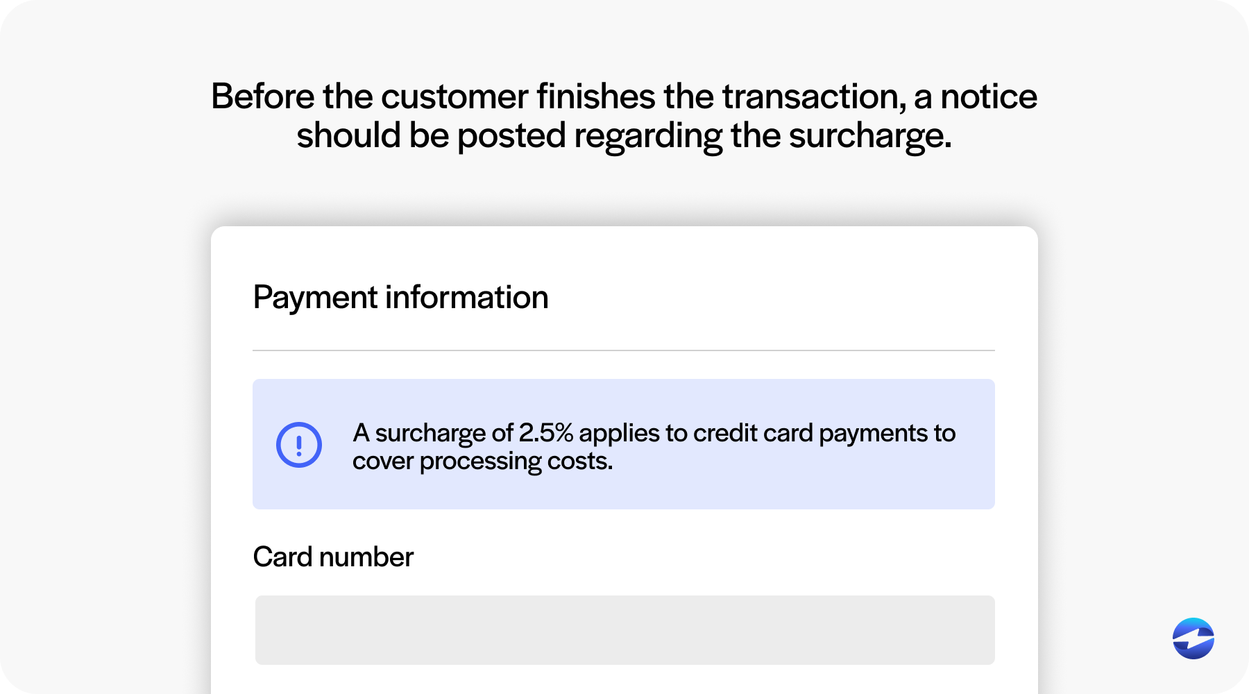 surcharge notice must be posted
