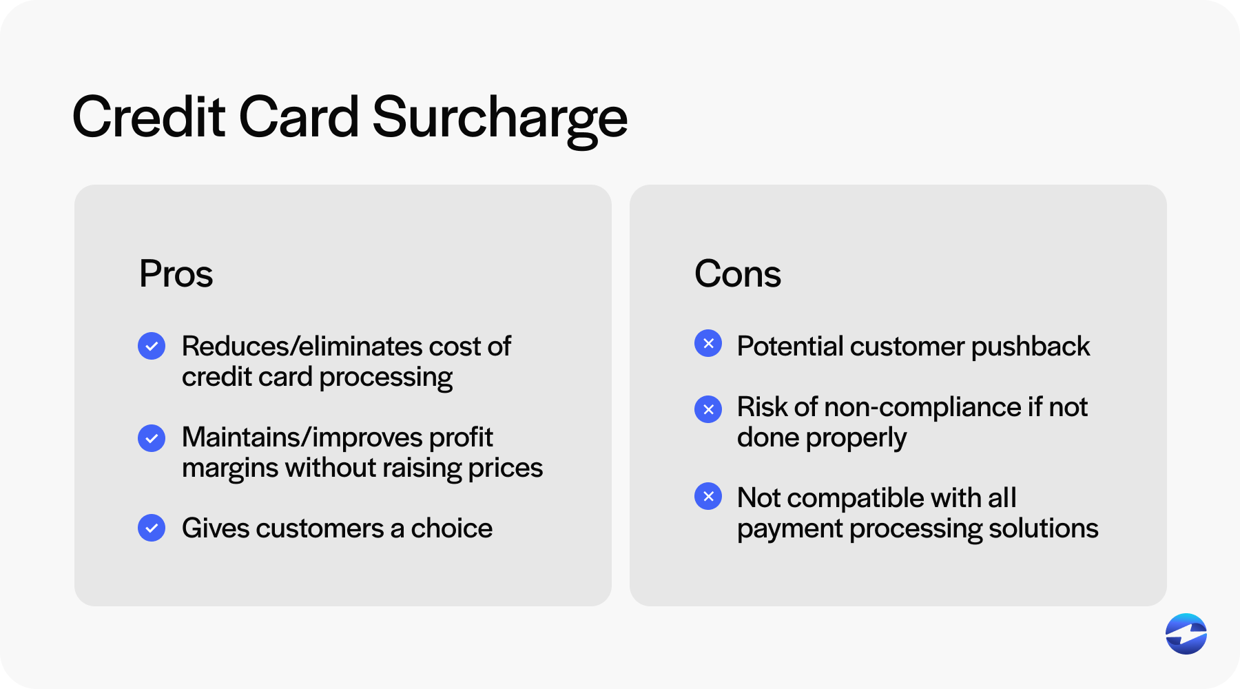 surcharge pros and cons