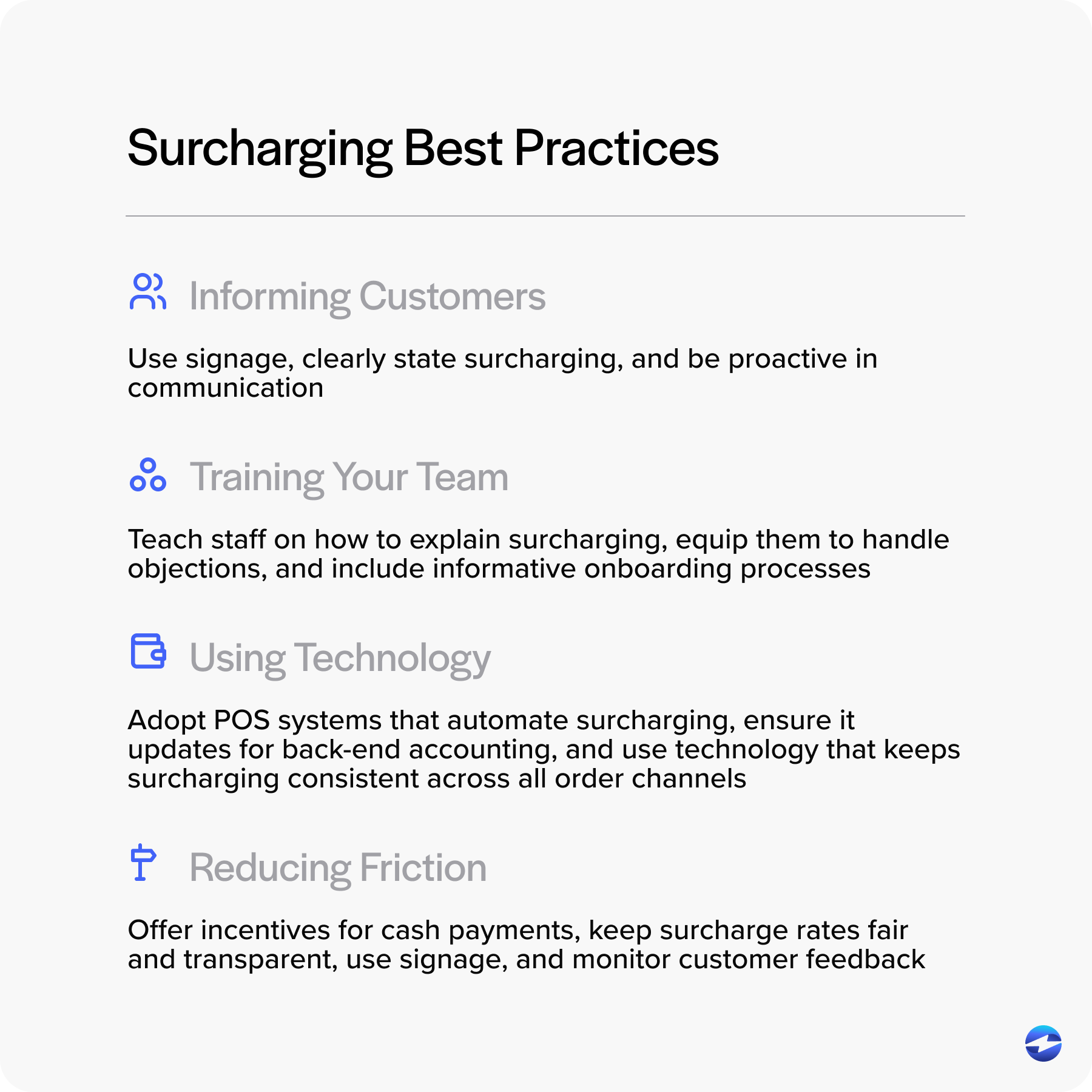 surcharging best practices