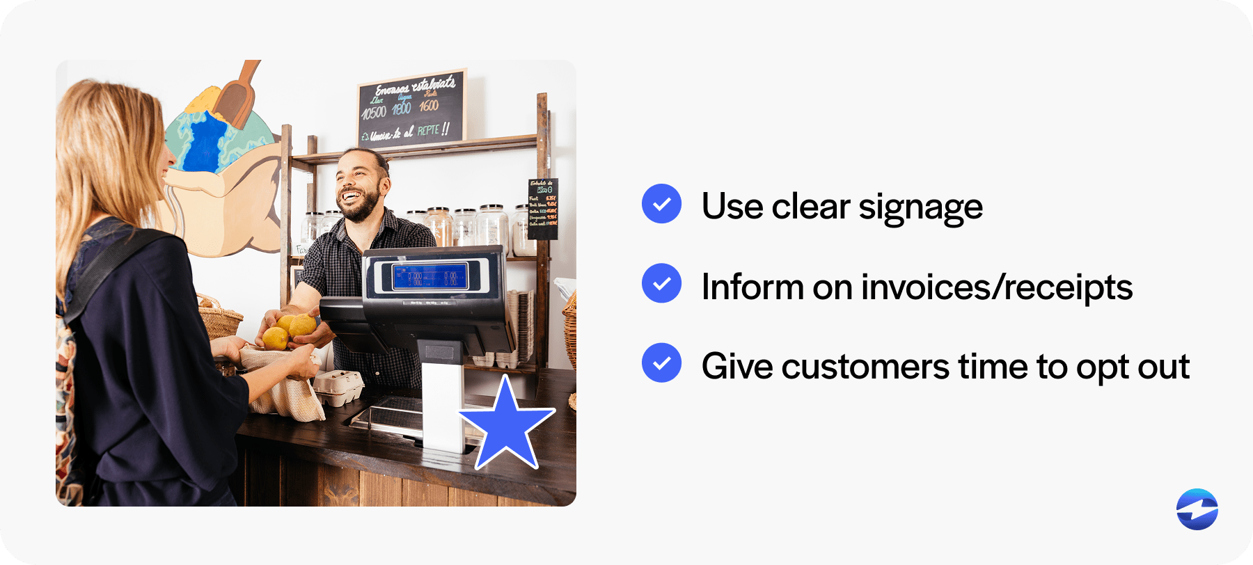use clear signage to disclose surcharges