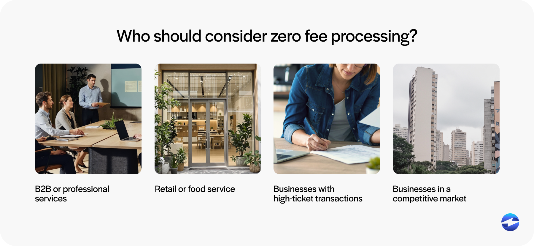 who should consider zero fee processing