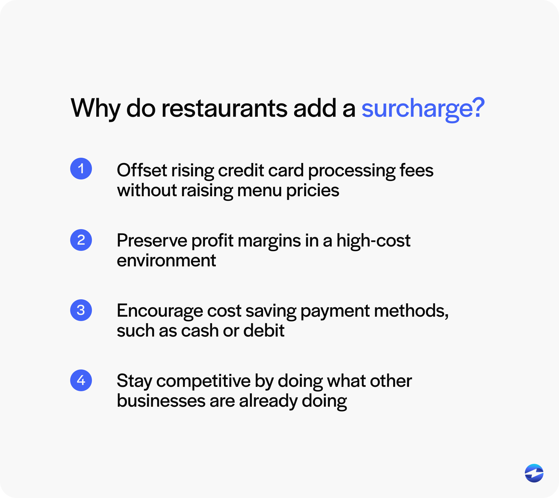 why do restaurants add a surcharge
