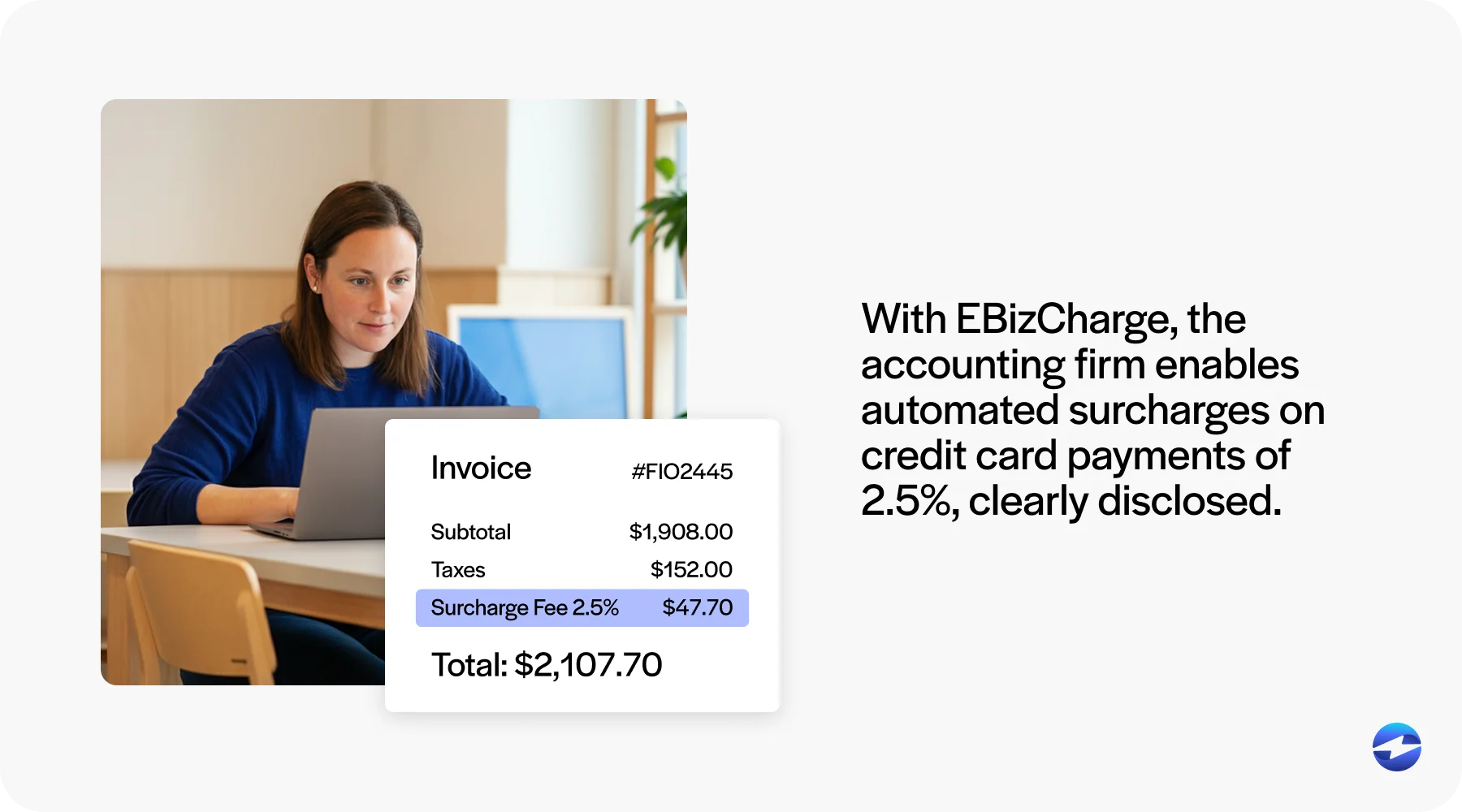 EBizCharge surcharge feature