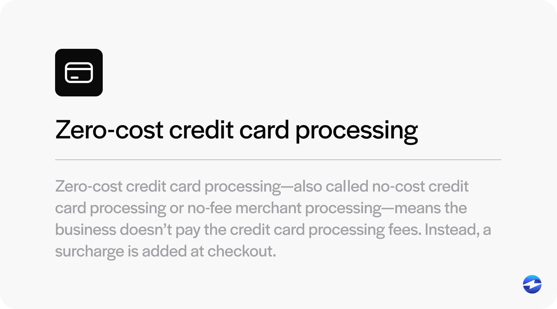 zero cost cc processing