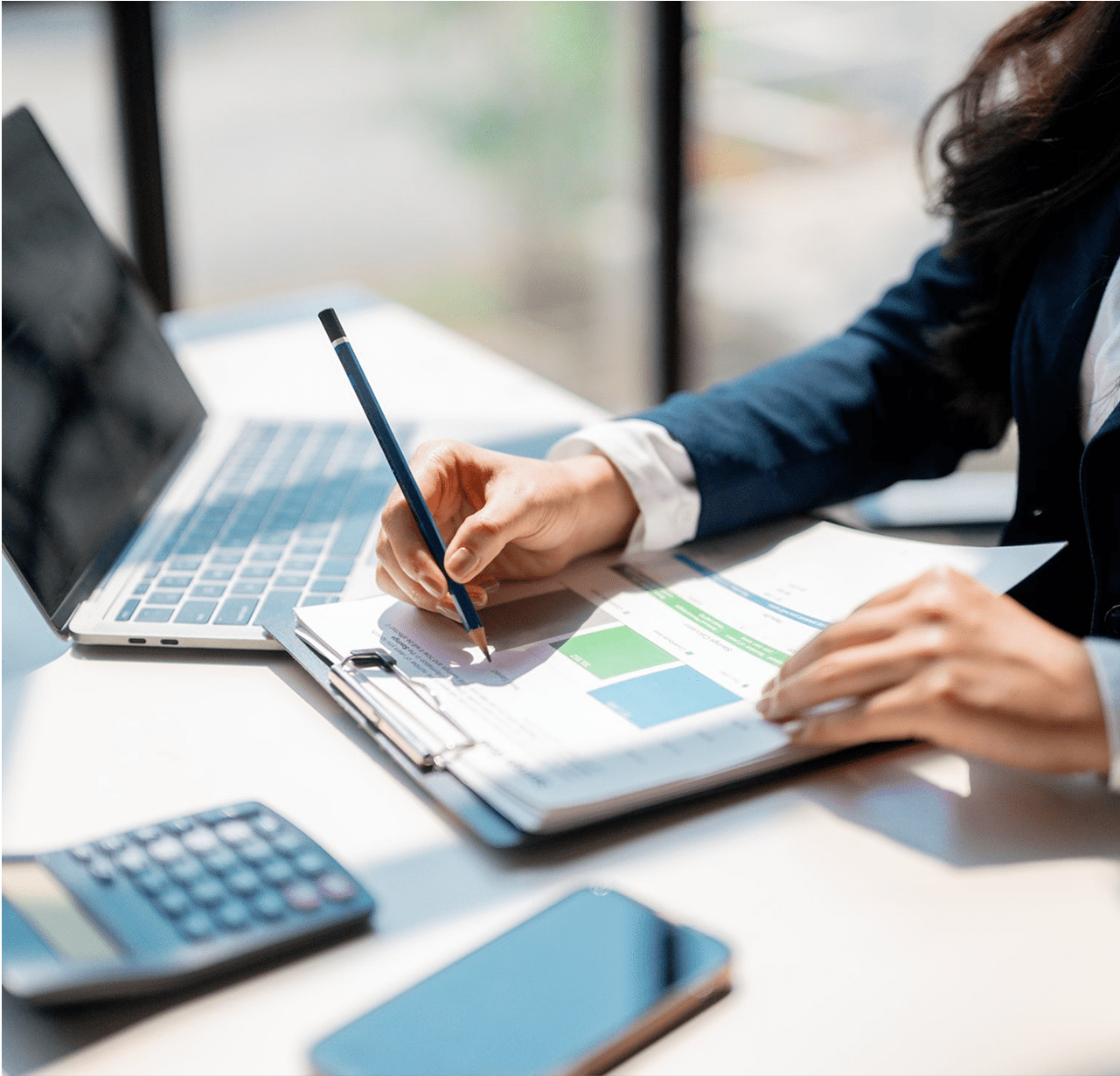 Accountant completing a month end close Accountant completing a month end close