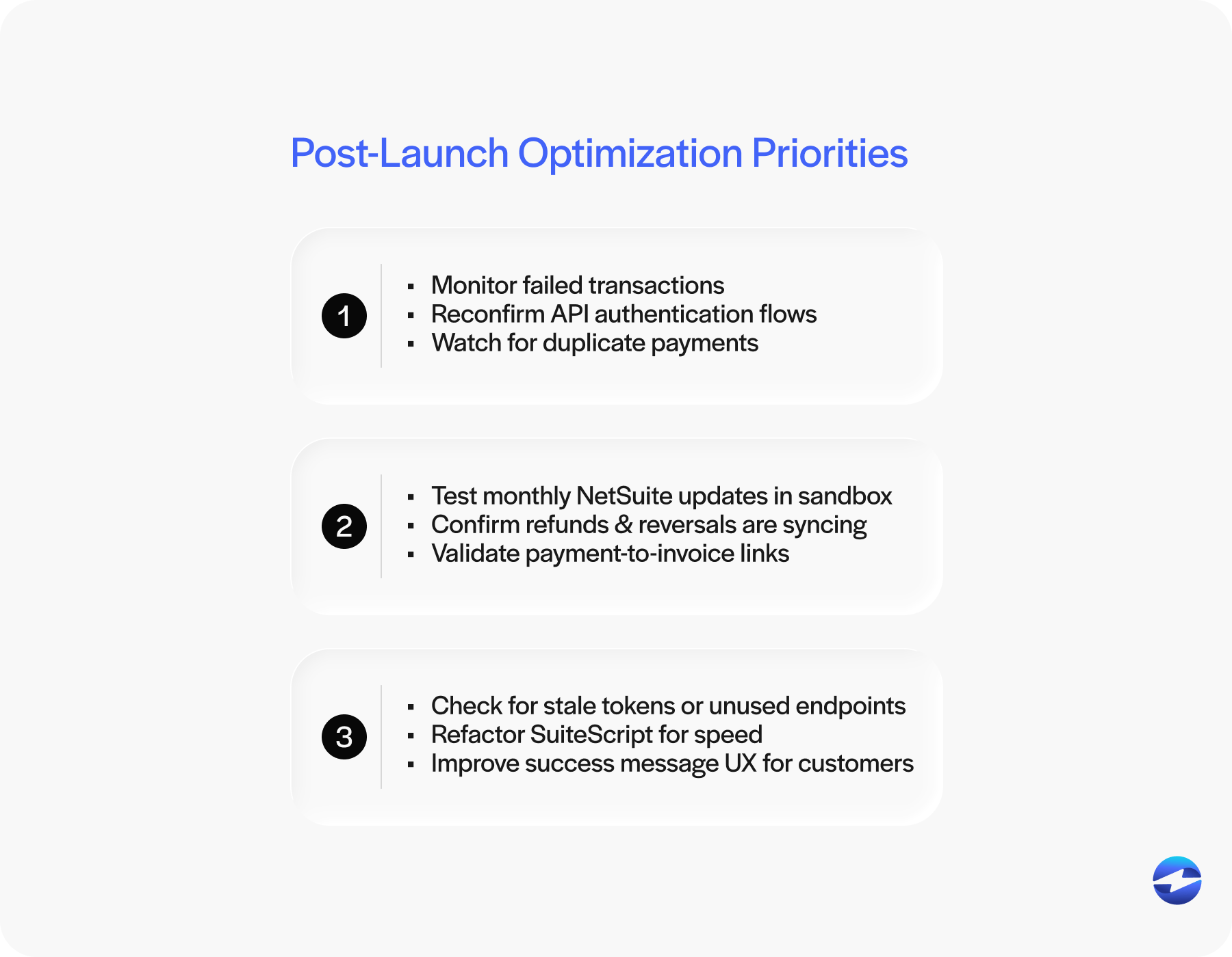 Netsuite API Post-Launch Optimization Priorities