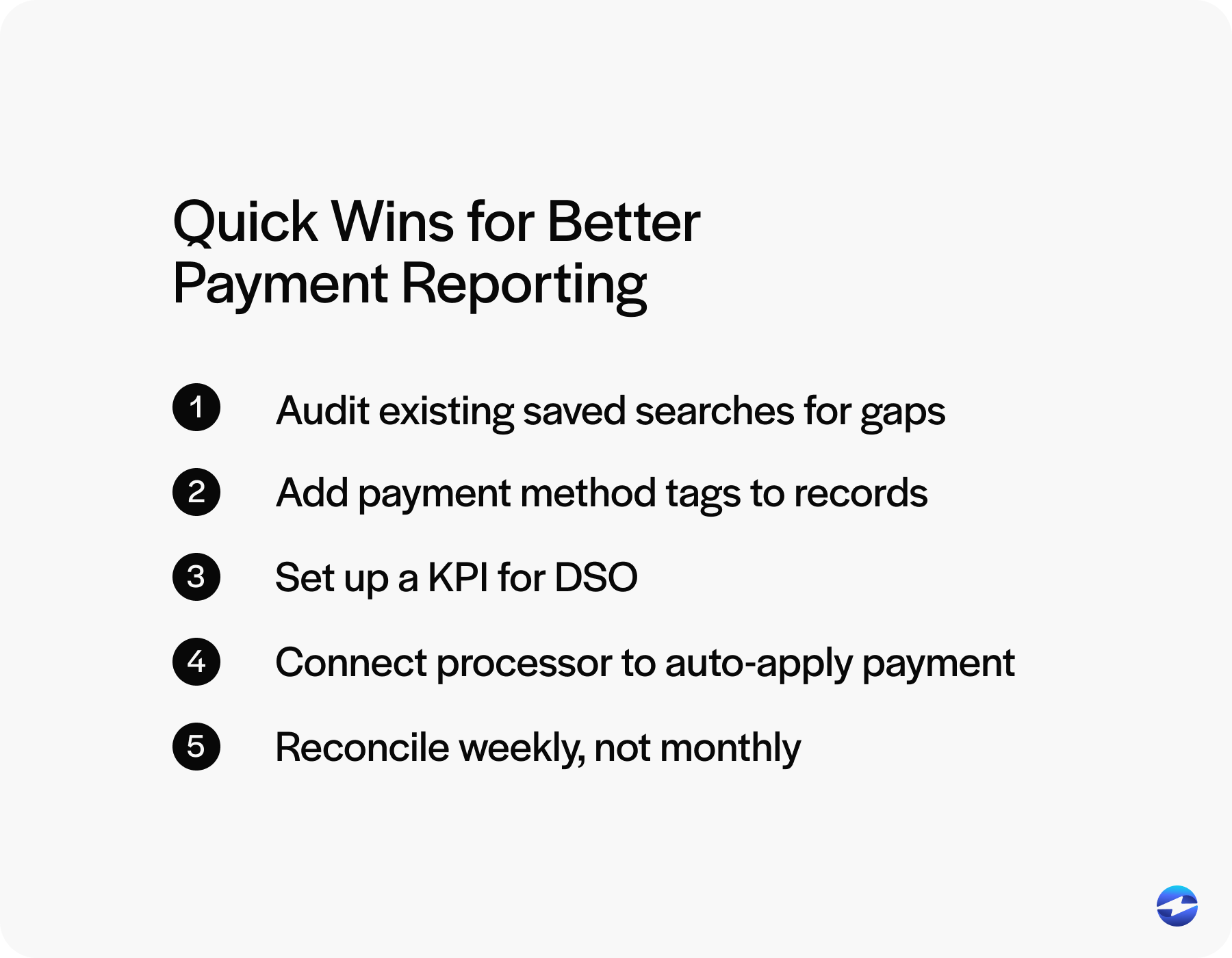 quick wins for better payment recording