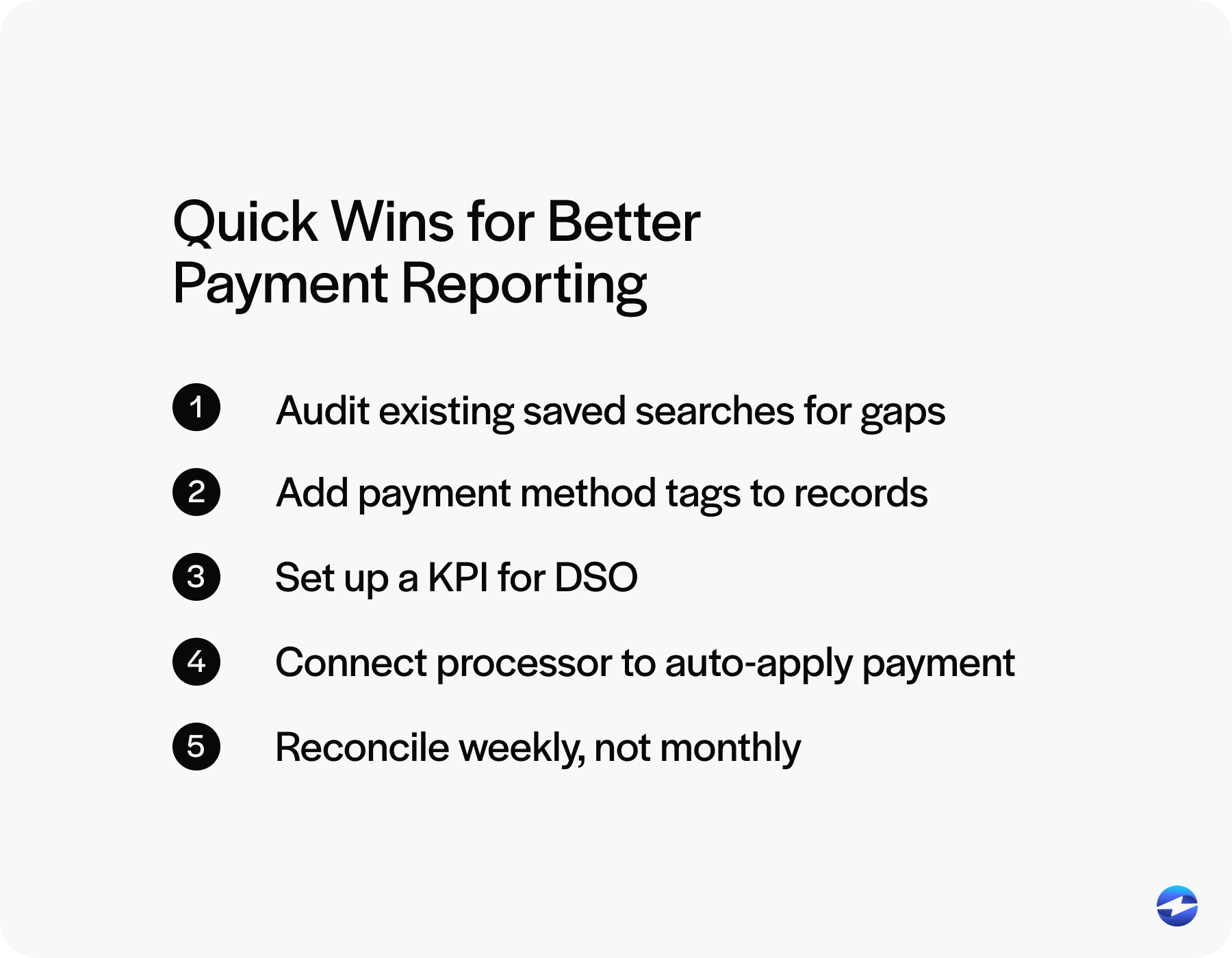 quick wins for better payment recording