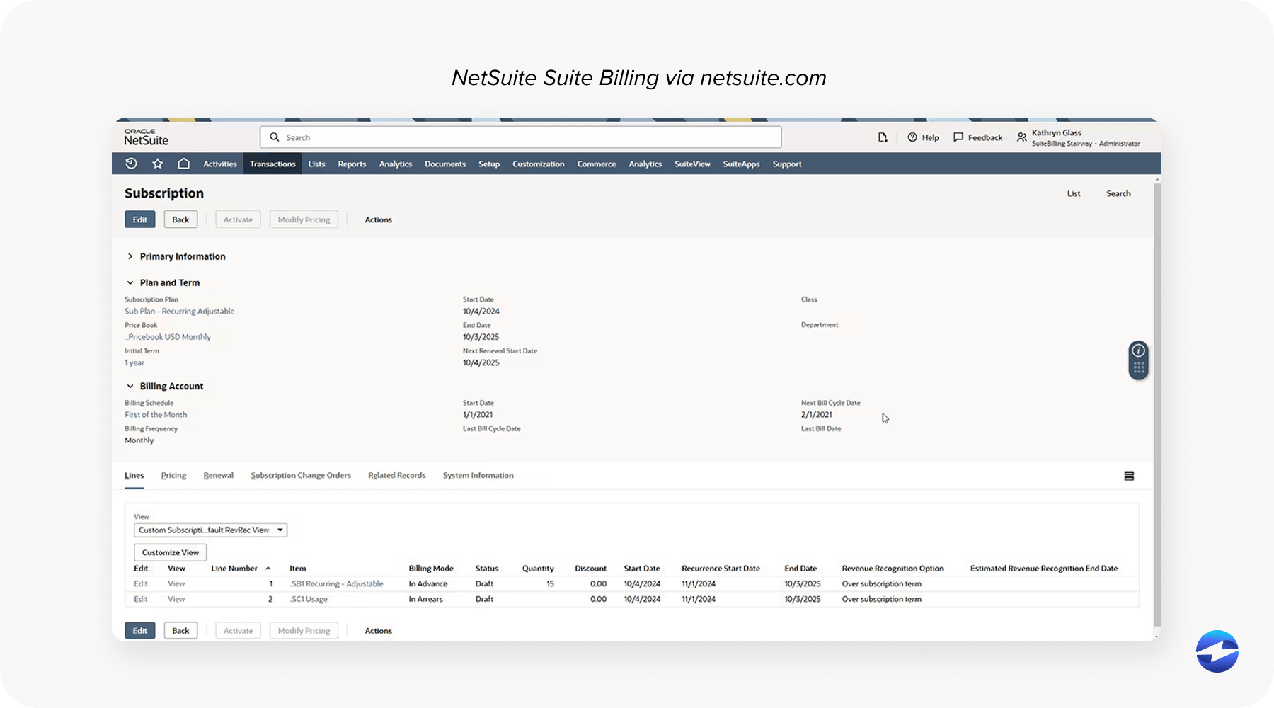 suite billing