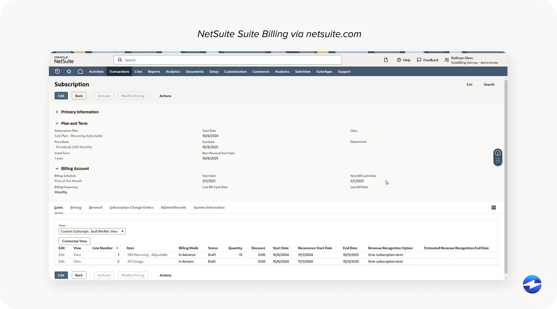 suite billing