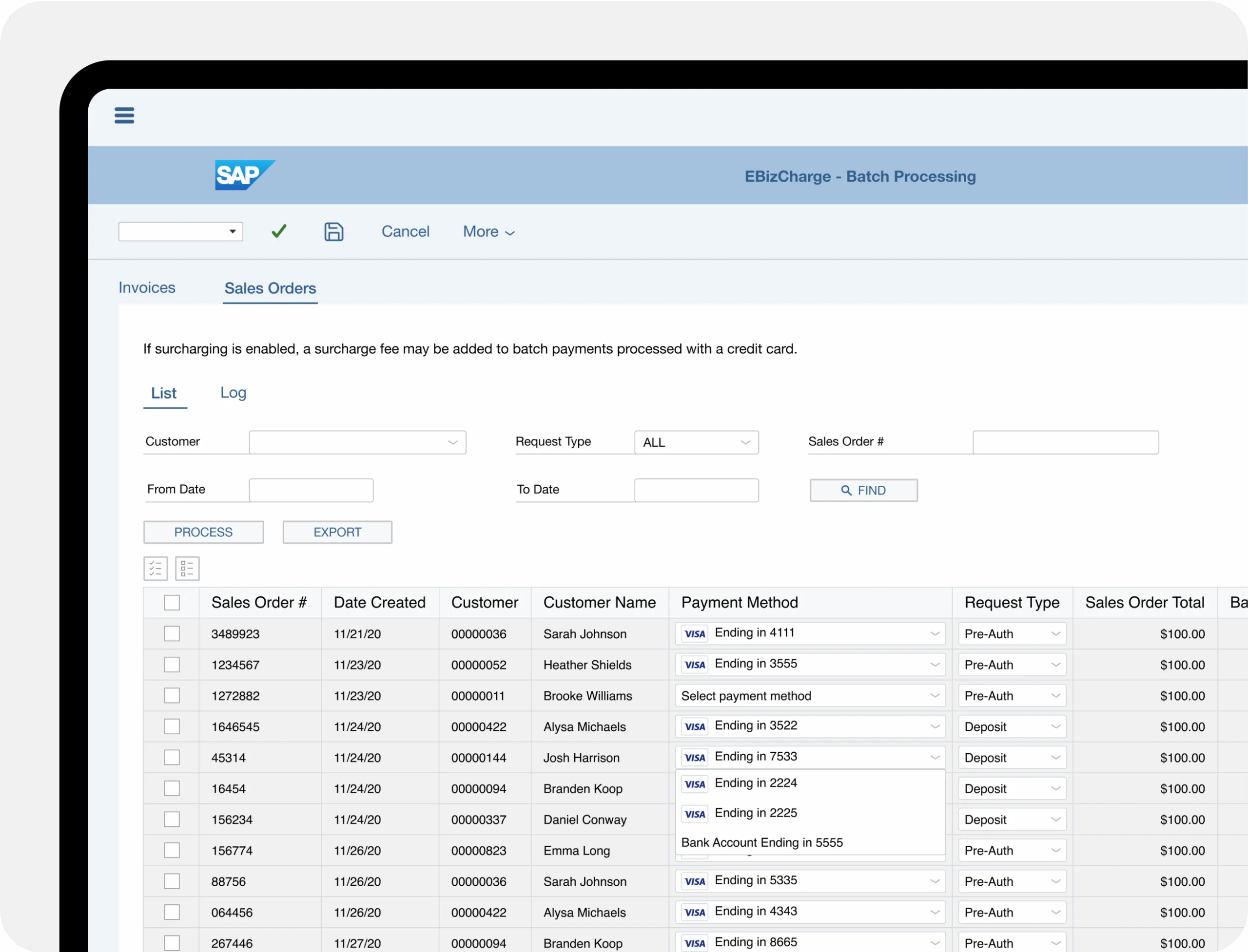 SAP Business One Credit Card Processing Integration
