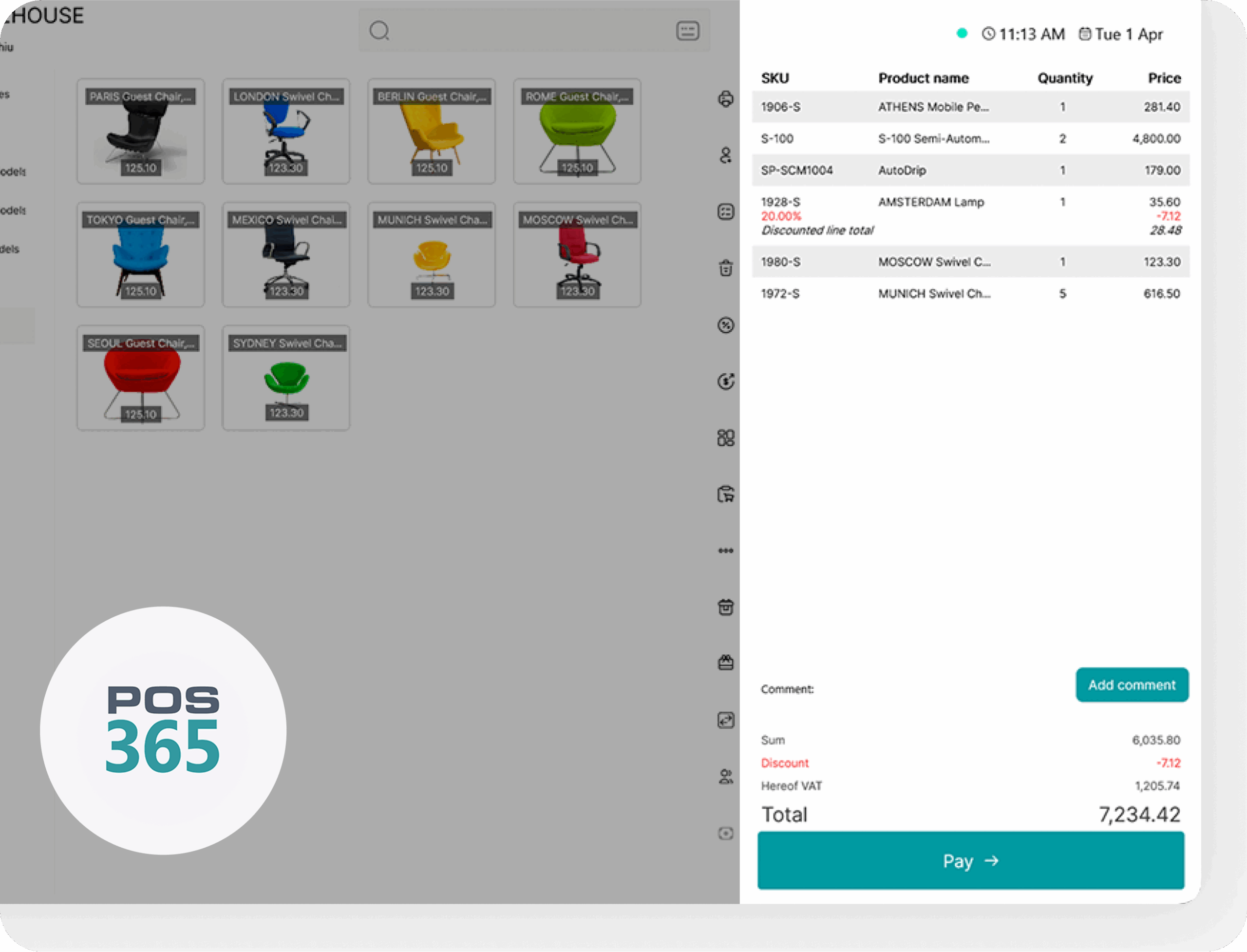 Accept and manage payments inside POS365.