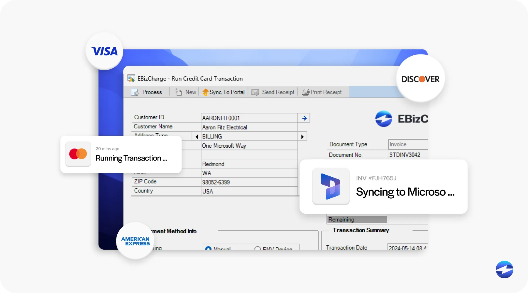 EBizCharge GP credit card processing integration