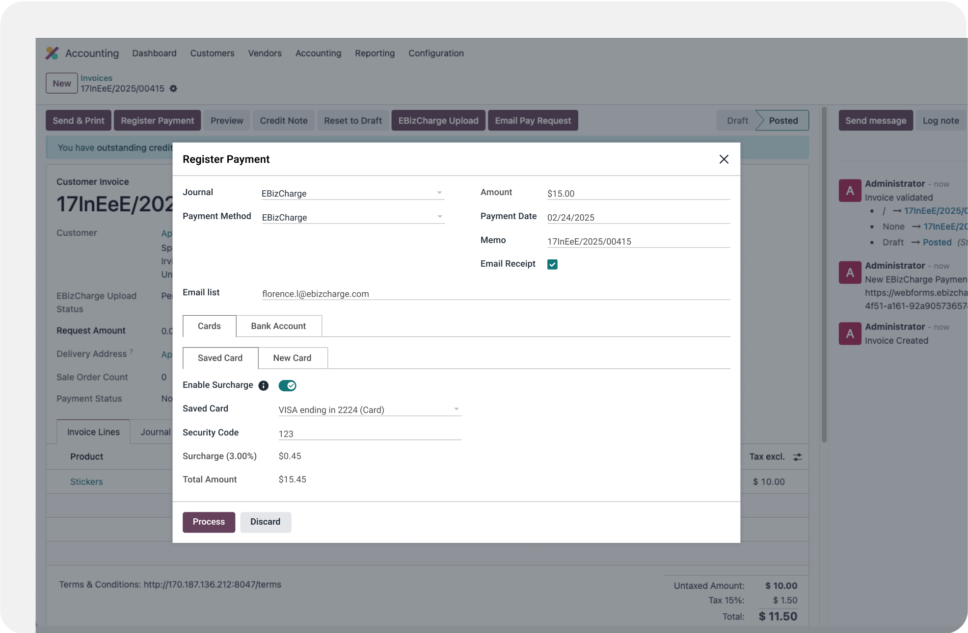 Run transactions without leaving Odoo Community