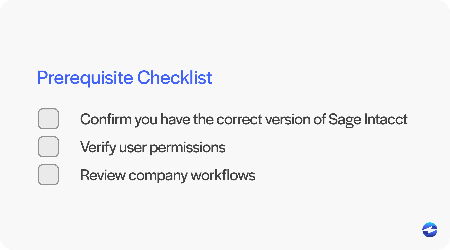 prereq checklist
