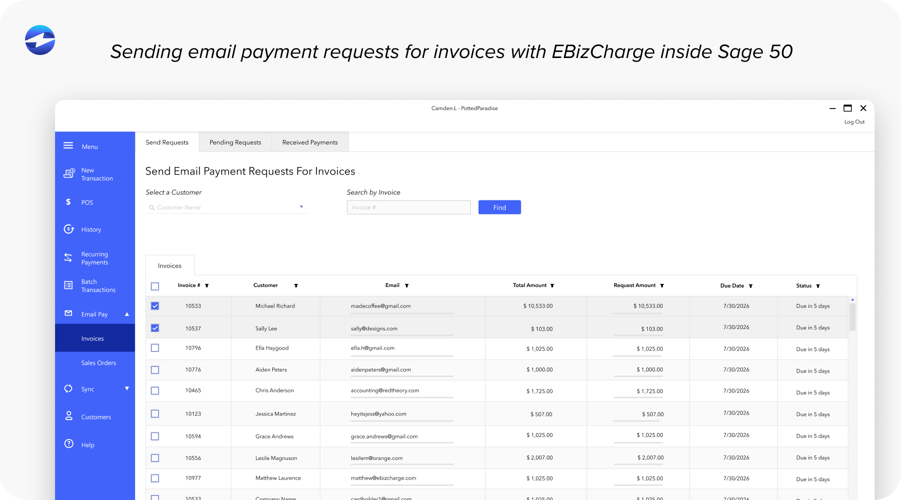 Sage Invoice Payments