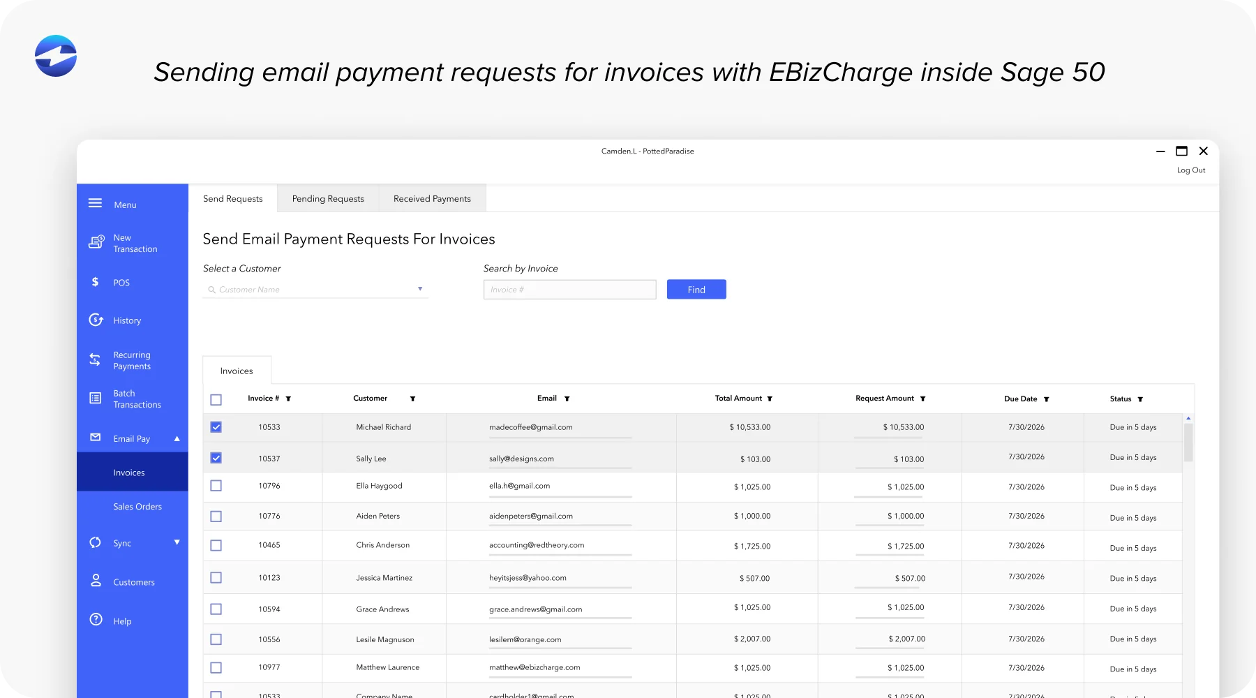 Sage Invoice Payments
