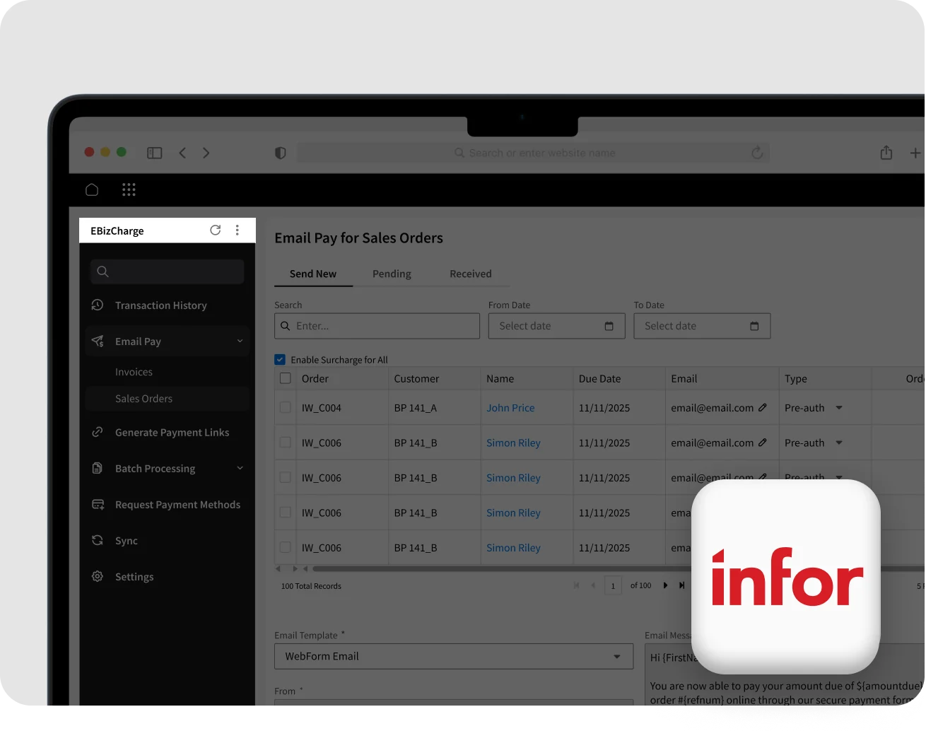 Credit card processing module for Infor CSD