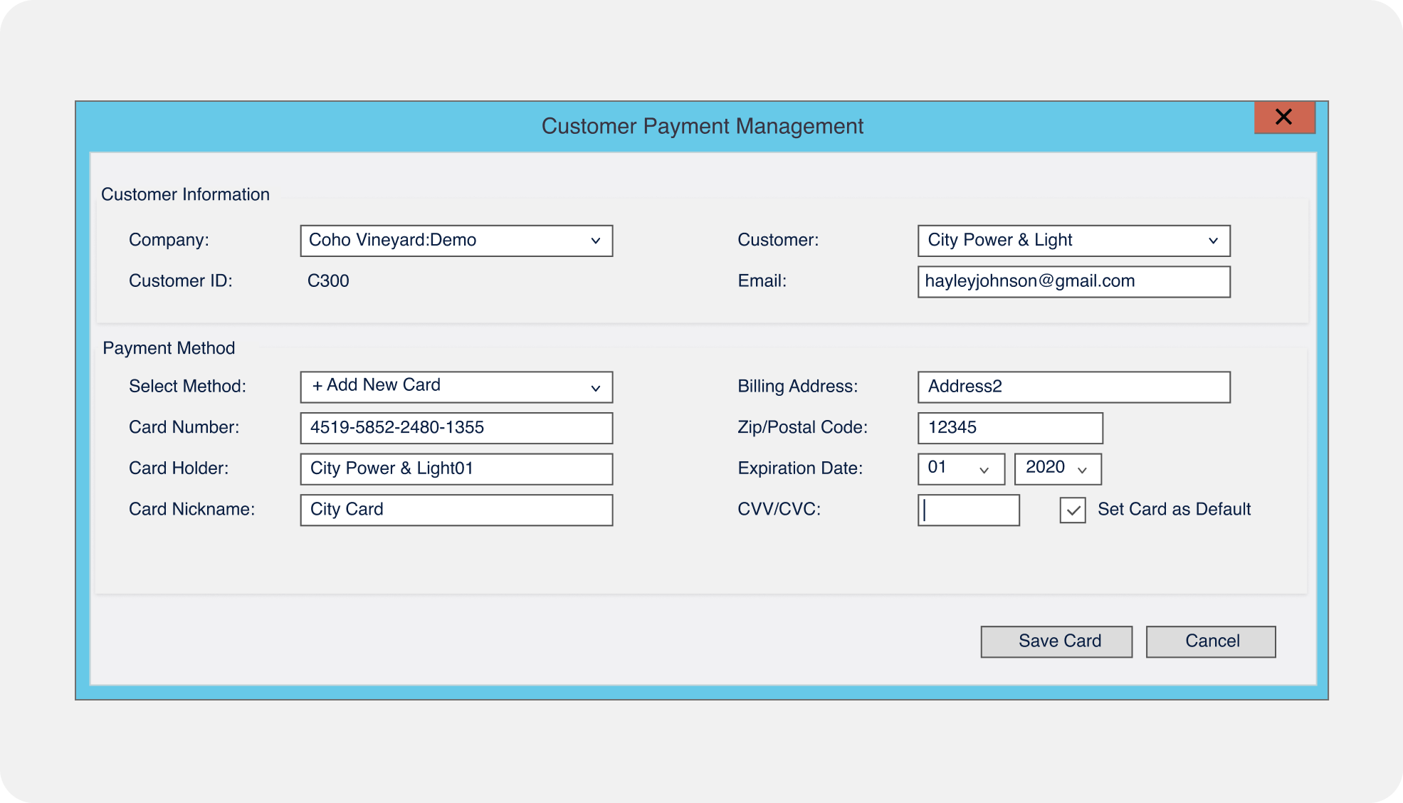Securely manage customer payment methods in MD SL