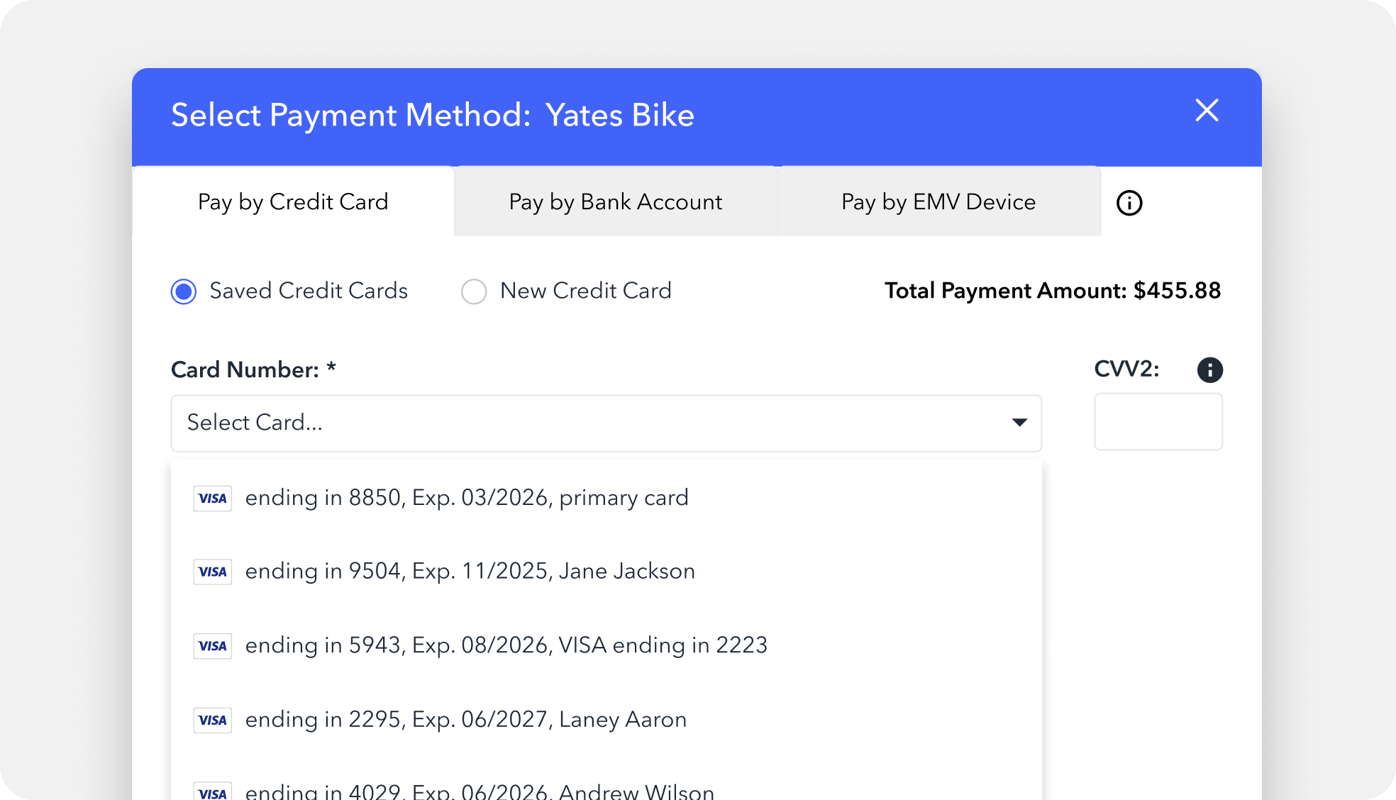 Securely manage customer payment methods