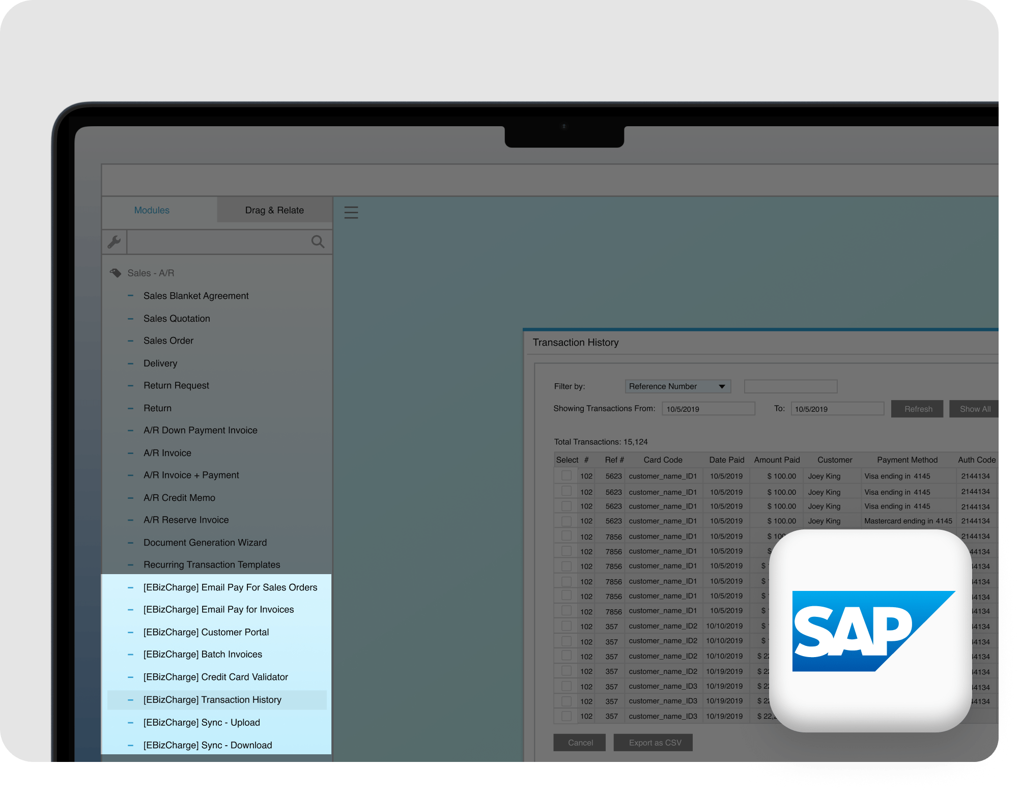 Accept and manage payments inside SAP Business One HANA