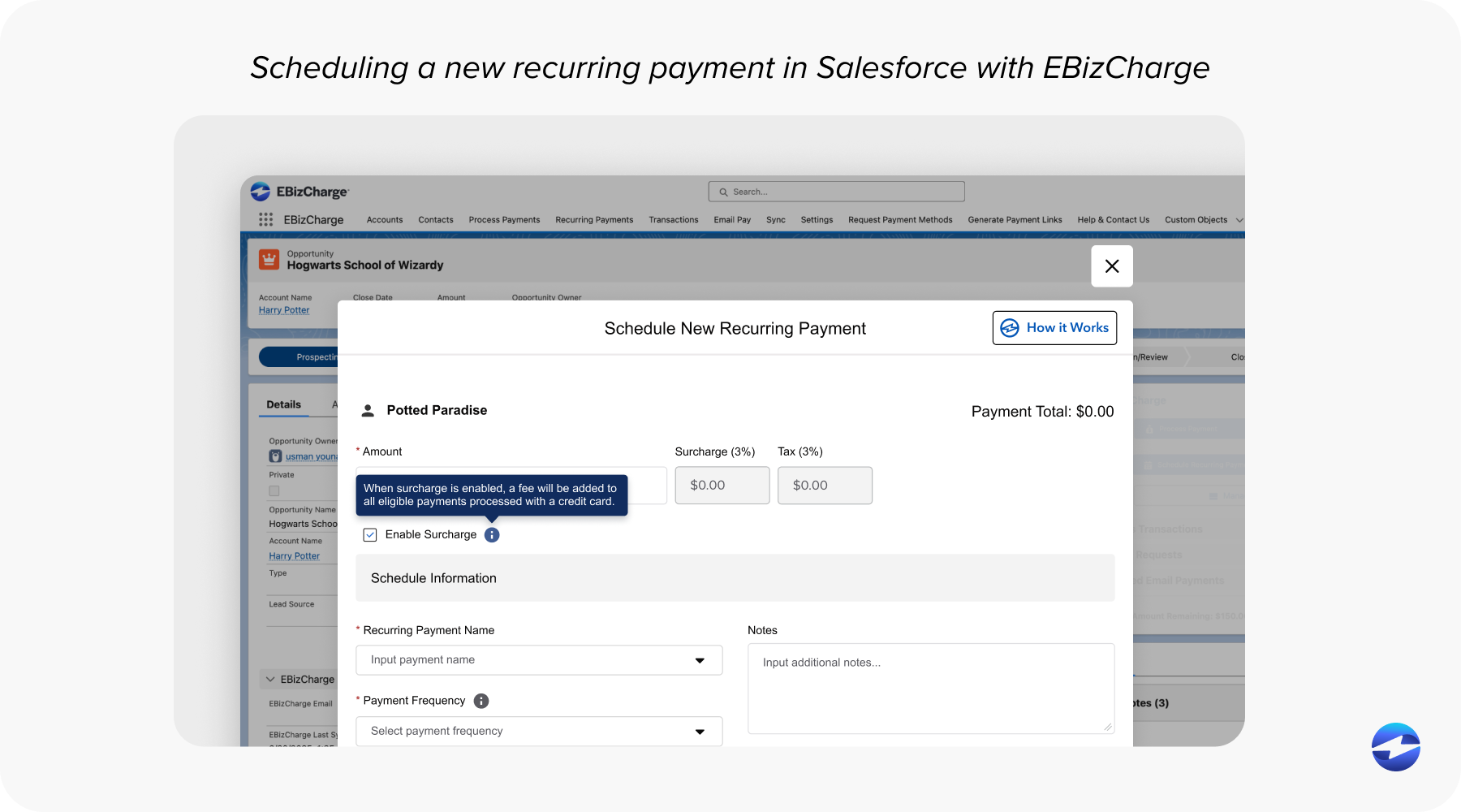 Schedule a recurring payment