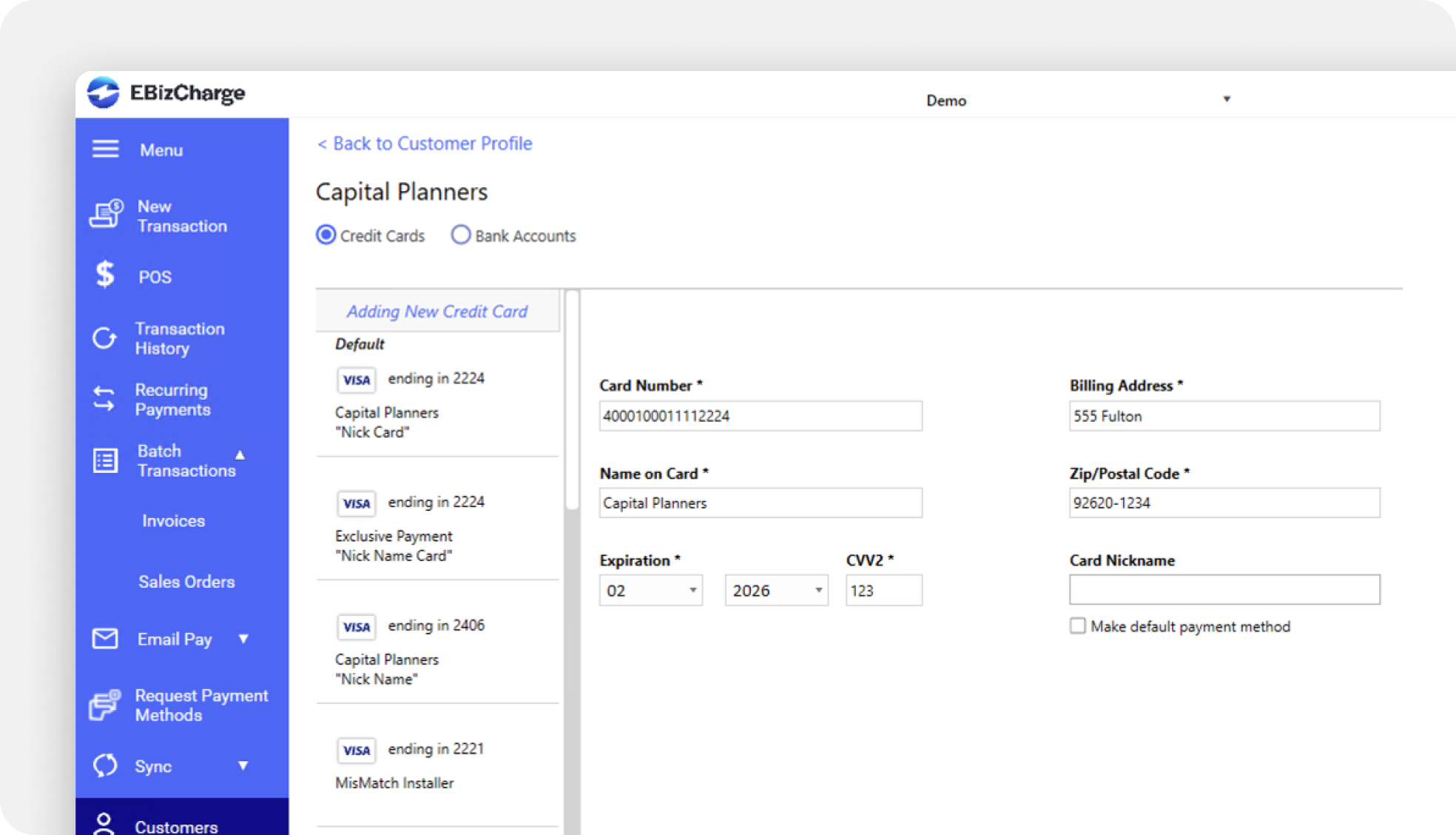Securely manage customer payment methods in Sage BusinessWorks