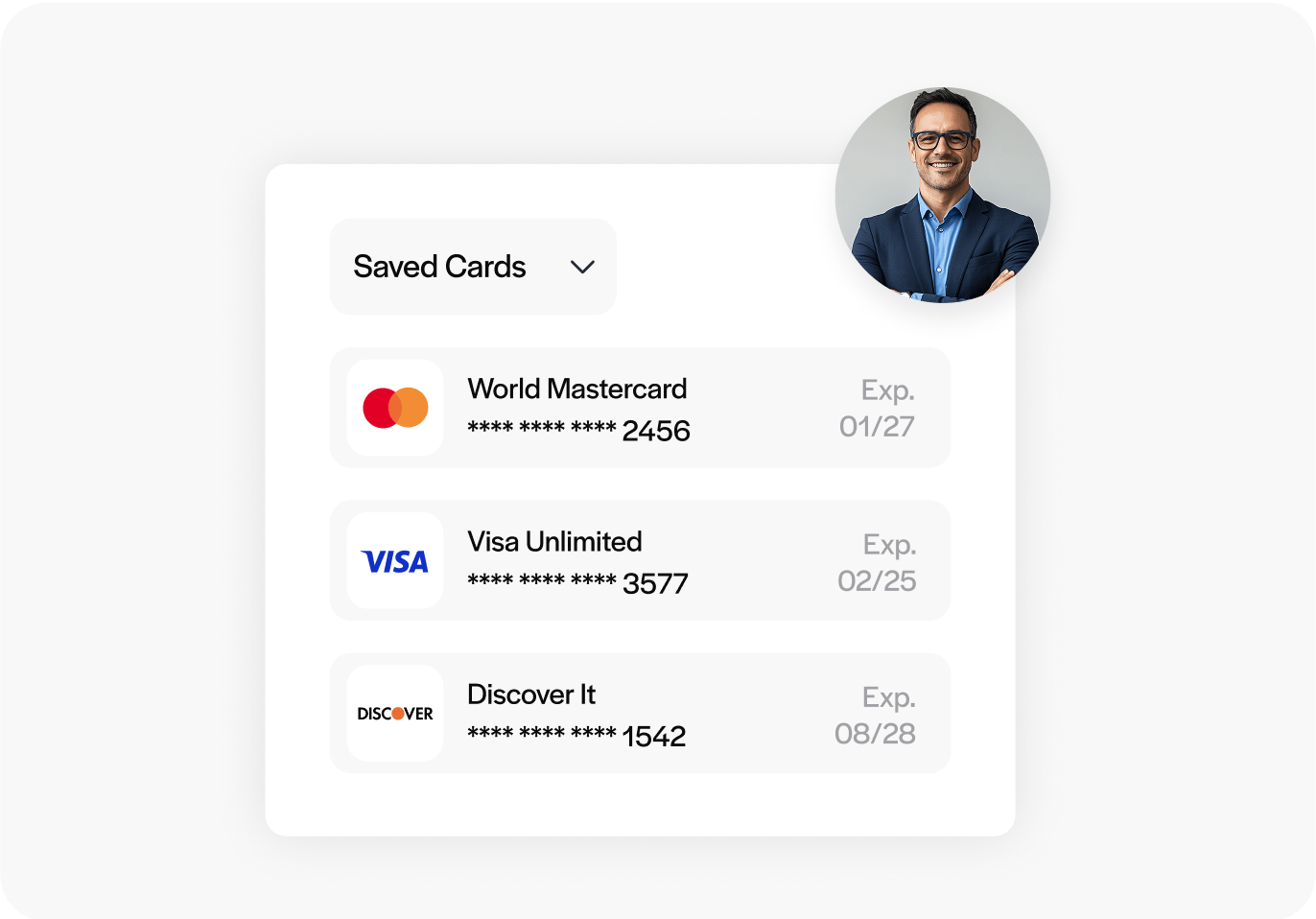 Securely save multiple customer cards for future use Securely save multiple customer cards for future use