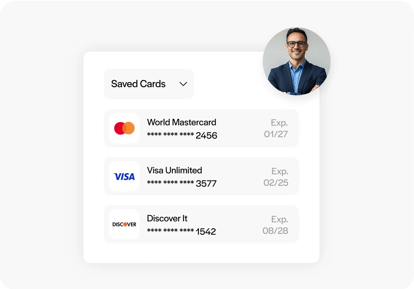 Securely save multiple customer cards for future use