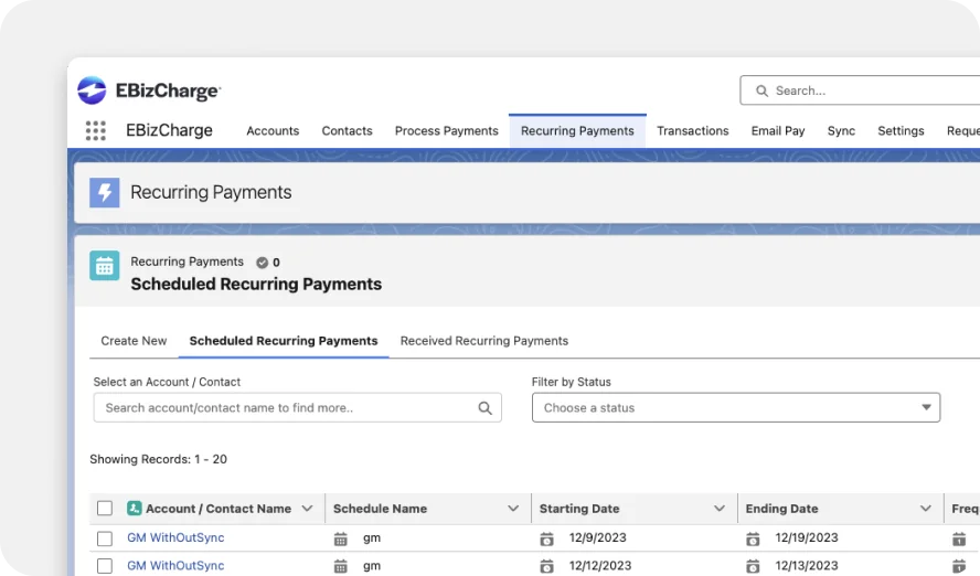 Set up recurring billing cycle