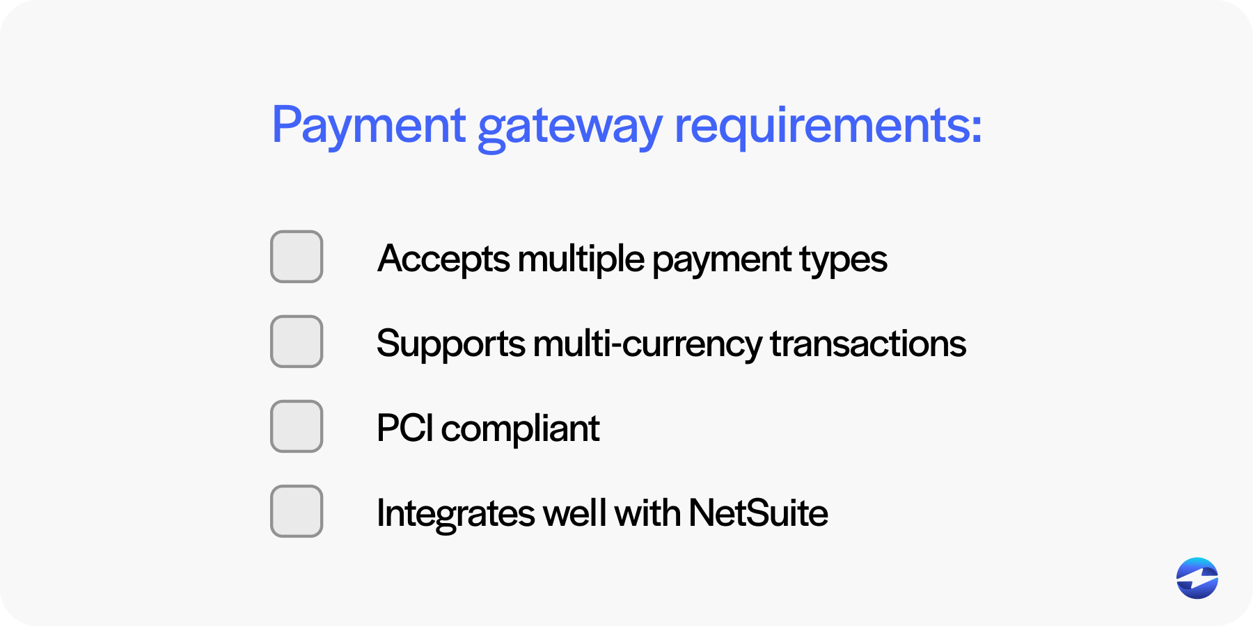 payment gateway requirements