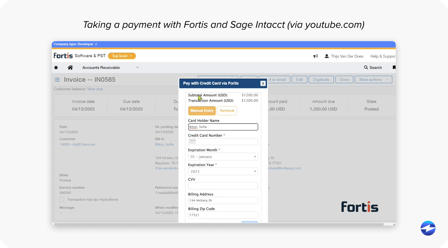 Sage intacct x fortis