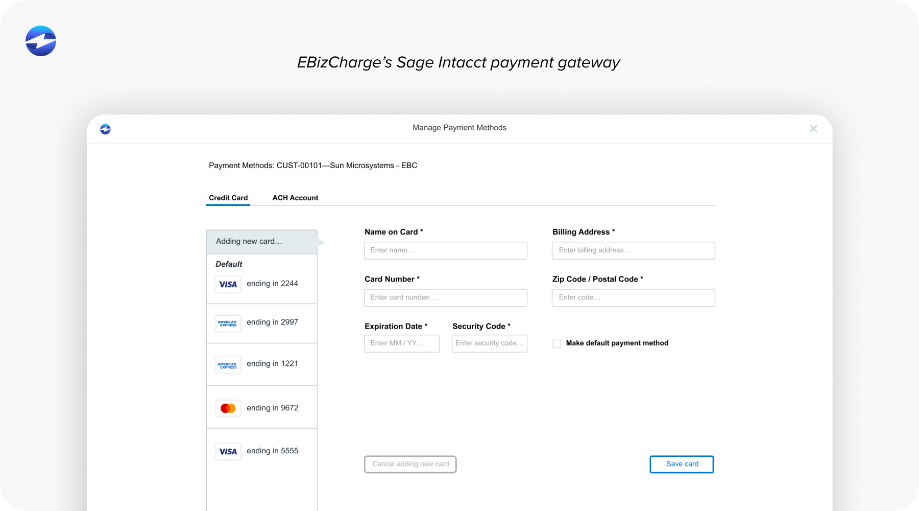 EBizCharge’s Sage Intacct payment gateway